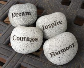 Stones, Dream, Inspire, Courage, Harmony, Rocks