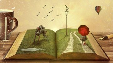 Book, Dog, Fairy Tales, Child, Kid, Umbrella