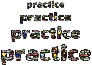 Practice, Emoji, Words, Mindfulness, Awareness