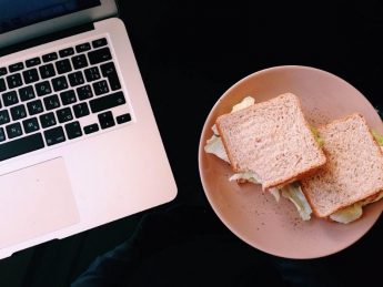 Macbook, Lunch, Sandwich, Food, Plate, Computer, Laptop