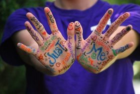 Hands, Words, Meaning, Fingers, Colorful, Markers, Palm