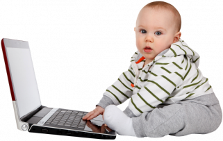 Baby, Child, Computer, Happy, Adorable, Young, Youth